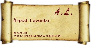 Árpád Levente névjegykártya