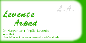 levente arpad business card