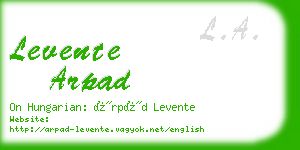 levente arpad business card